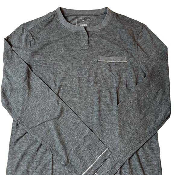 LUNYA LAHGO Restore Long Sleeve Henley Charcoal Pocket Lounge Sleep Small NEW - Picture 5 of 9